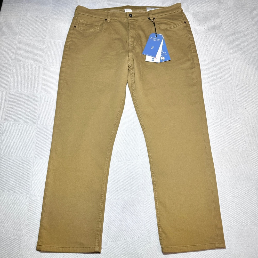 NEW The Perfect Jean Denkhaki Pants Men 38x30 Athletic Fit Stretch Tobacco Brown